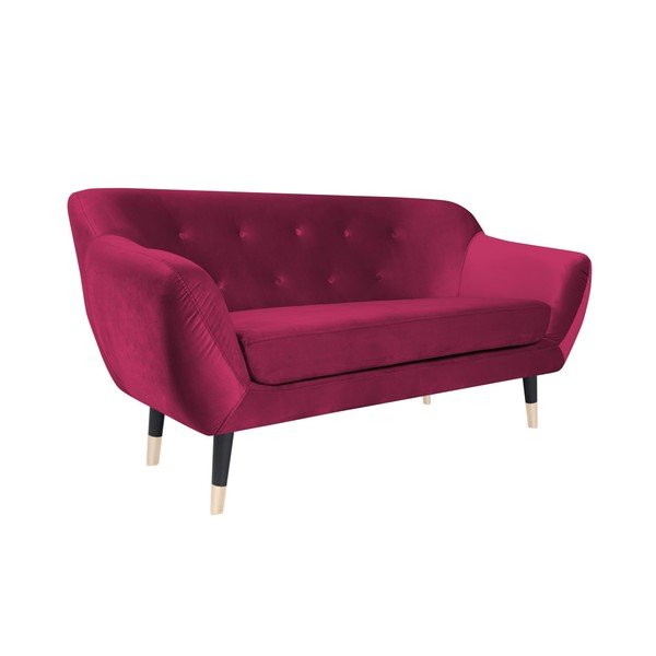 Ružová pohovka s čiernymi nohami Mazzini Sofas Amelie, 158 cm-image-2
