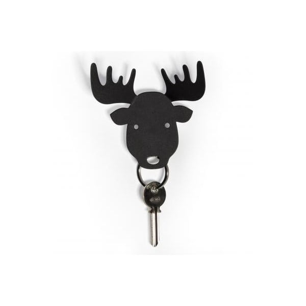 Vešiačik na kľúče QUALY Moose Key Holder, čierny