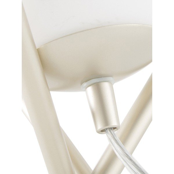Biela stolová lampa so skleneným tienidlom Westwing Collection Erik, výška 33 cm-image-3