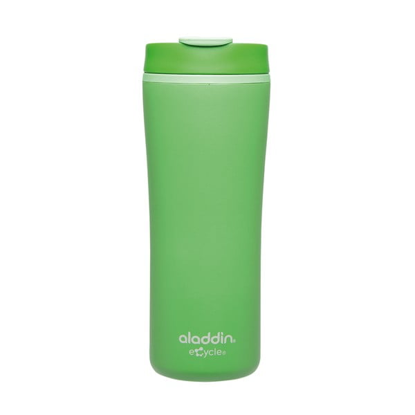 Zelený termohrnček z recyklovateľného plastu Aladdin Flip-Seal™, 350 ml