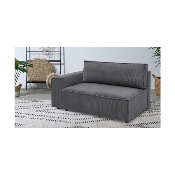 Tmavosivý menčestrový modul pohovky (ľavý roh) Nihad modular – Bobochic Paris-image-1