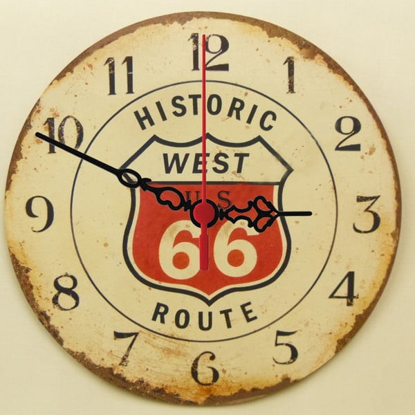 Nástenné hodiny Route 66, 30 cm