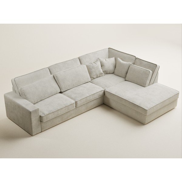 Sivobéžová ženilková rohová pohovka (pravý roh/do L) Kirou – Maison de Rêve-image-3