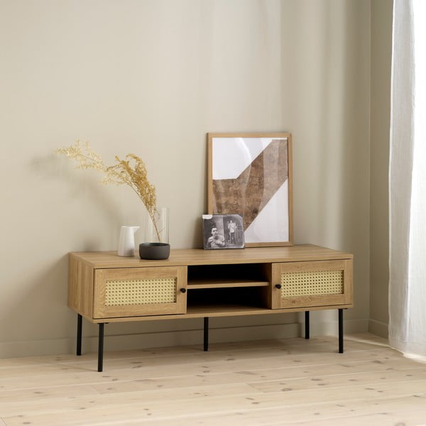 TV stolík v dekore duba v prírodnej farbe 120x43 cm Pensacola – Unique Furniture-image-1