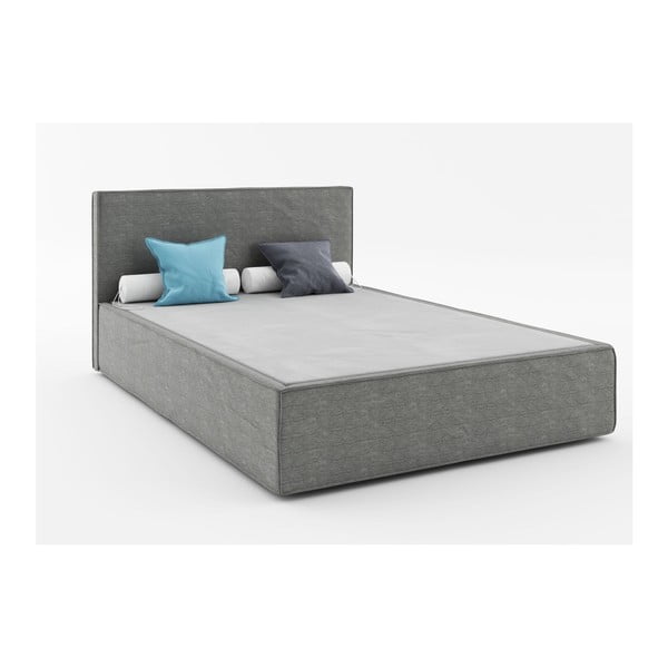 Tmavosivá dvojlôžková posteľ Absynth Mio Soft, 160 × 200 cm