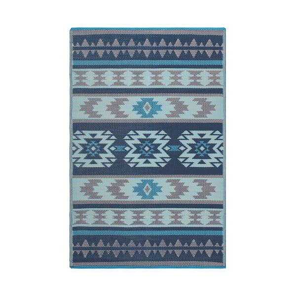 Modrý obojstranný vonkajší koberec z recyklovaného plastu Fab Hab Cusco Blue, 120 x 180 cm