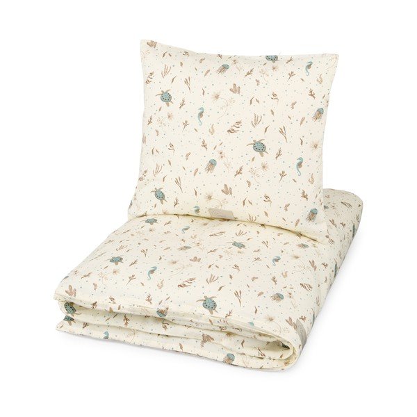 Svetložltá detská obliečka do postieľky z Bio bavlny 70x100 cm Sea Garden – Cam Cam Copenhagen