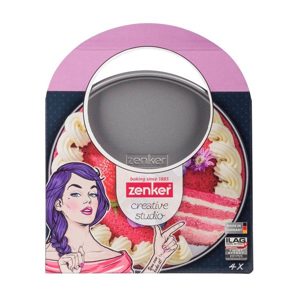 Súprava 4 ružových foriem na koláč Zenker Creative, ø 17 cm-image-2