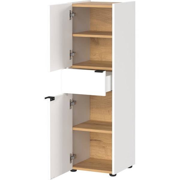 Biela vysoká kúpeľňová skrinka 34x111 cm Forano – Germania-image-1