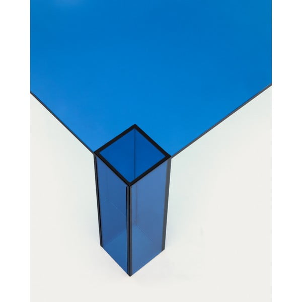 Modrý sklenený konferenčný stolík 85x85 cm Adularia – Kave Home-image-3