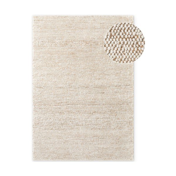 Béžový ručne tkaný koberec s prímesou vlny 80x150 cm Peas – Villeroy&Boch