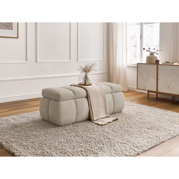 Béžová lavica z textílie buklé – Bobochic Paris-image-1