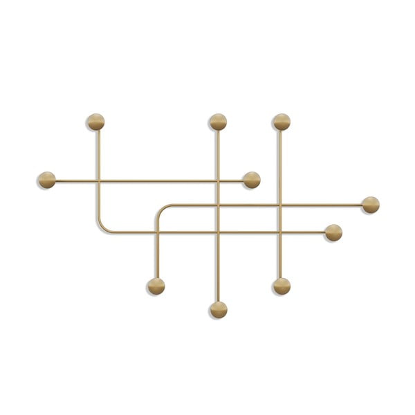 Kovový nástenný vešiak v zlatej farbe Dama – Kalune Design