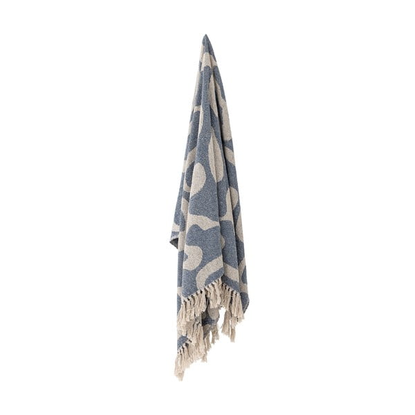 Modrá/béžová deka z recyklovanej bavlny 130x160 cm Salobre – Bloomingville