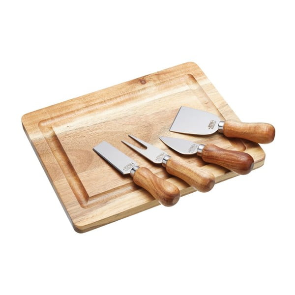 Sada nožov na sýr a dosky z agátového dreva, 25,5x20x1 cm