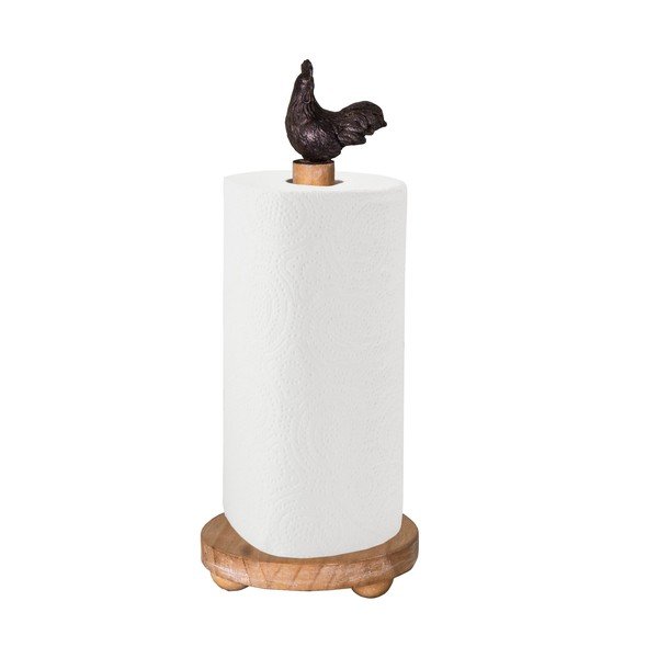 Drevený držiak na kuchynské utierky v prírodnej farbe ø 13 cm Rooster – Antic Line
