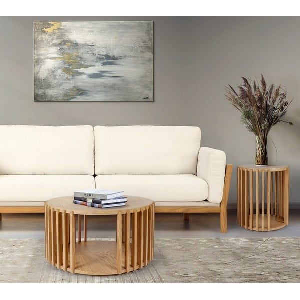 Konferenčný stolík z dubového dreva Woodman Drum, ø 83 cm-image-1