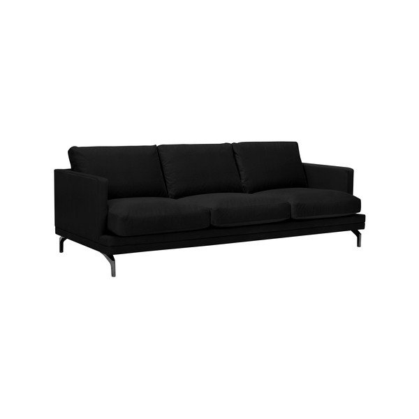 Čierna trojmiestna pohovka s podnožou v čiernej farbe Windsor & Co Sofas Jupiter-image-1