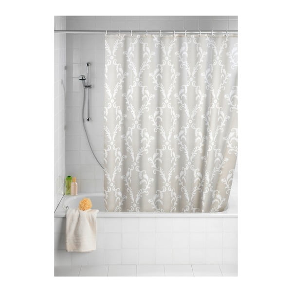 Sivý sprchový záves Wenko Baroque, 180 × 200 cm-image-1
