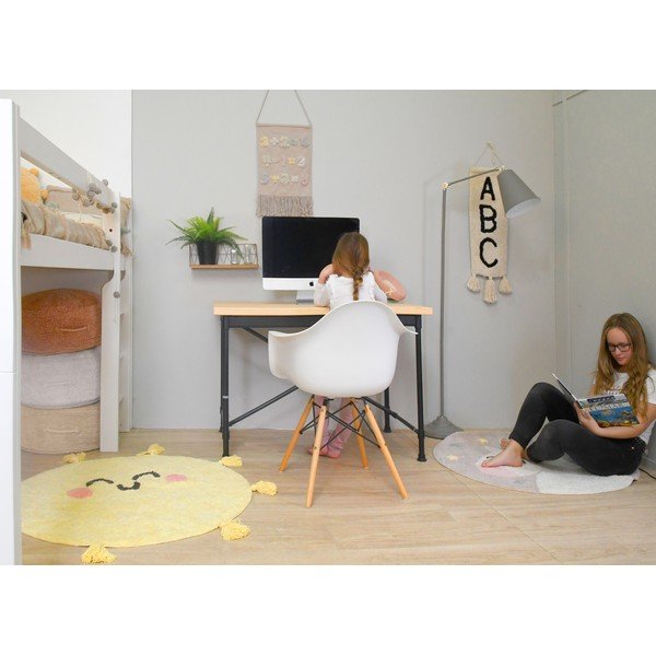 Prateľný ručne tkaný bavlnený detský koberec ø100 cm Believe in Yourself – Lorena Canals-image-3