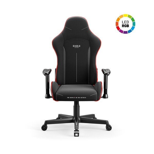 Čierna herná stolička X-Starter LED – Diablo Chairs-image-3