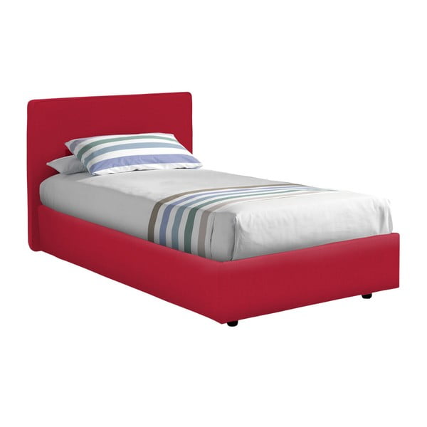 Červená jednolôžková posteľ s úložným priestorom 13Casa Ninfea, 80 × 190 cm