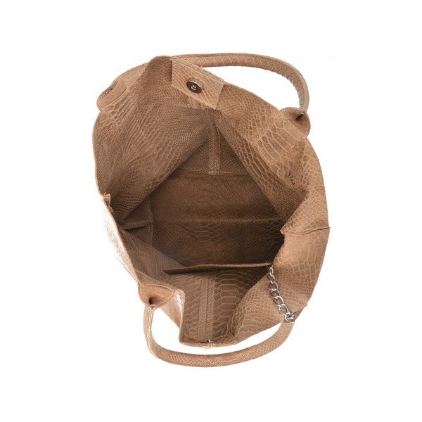Hnedá kožená kabelka shopper Renata Corsi Lola-image-3