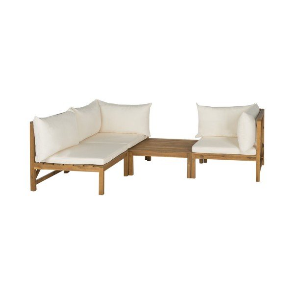 Set záhradnej lavice a odkladacieho stolíka z akáciového dreva Safavieh Sherwood-image-1