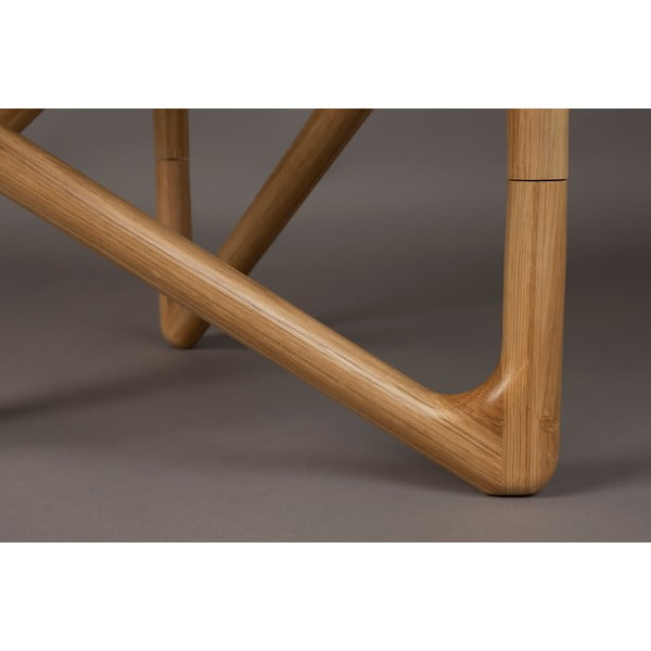 Okrúhly konferenčný stolík so sklenenou doskou v prírodnej farbe ø 80 cm Naia – Dutchbone-image-1