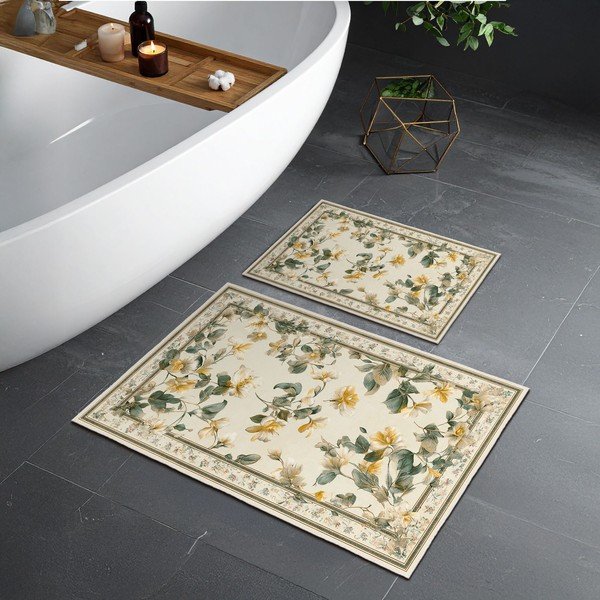 Béžové kúpeľňové predložky v súprave 2 ks 60x100 cm – Foutastic-image-1