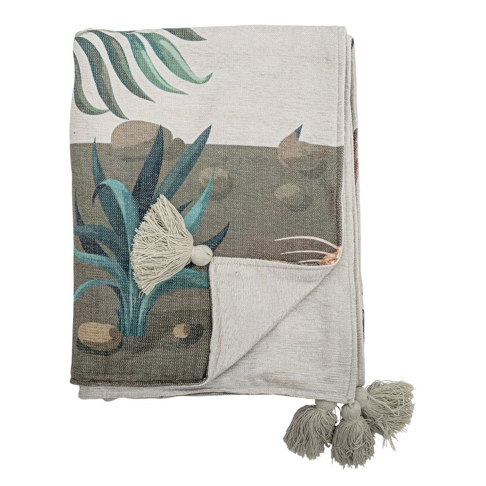 Zelená deka 130x155 cm Peacock – Bloomingville