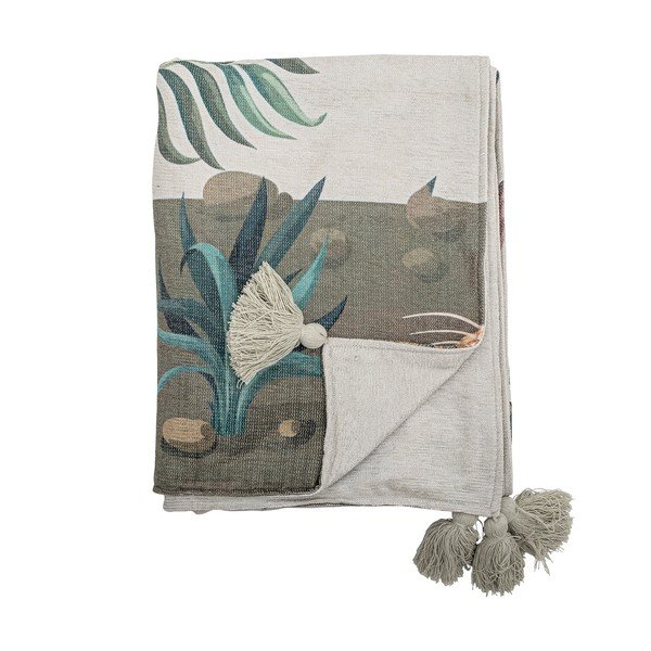 Zelená deka 130x155 cm Peacock – Bloomingville