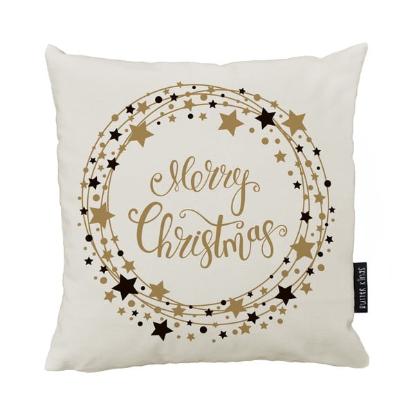 Vianočný vankúš s bavlnenou obliečkou Butter Kings Stars Wreath, 45 x 45 cm