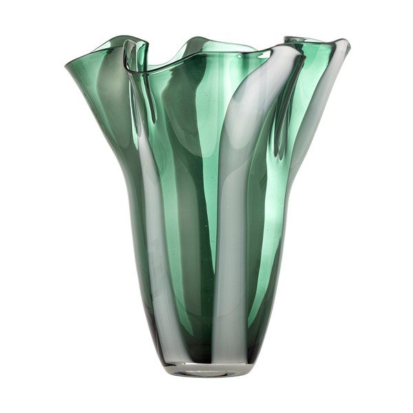 Zelená sklenená ručne vyrobená váza (výška 32 cm) Lettice – Bloomingville