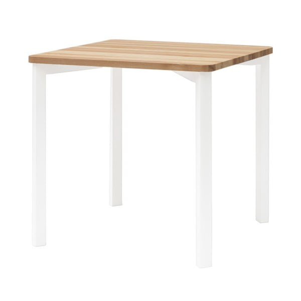 Biely jedálenský stôl so zaoblenými nohami Ragaba TRIVENTI, 80 × 80 cm