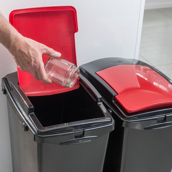 Červeno-čierny poklop na odpadkový kôš - Addis-image-1