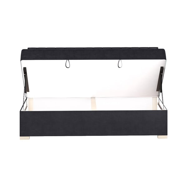 Tmavomodrá detská posteľ s úložným priestorom s matracom 90x200 cm Chill – Ghado-image-4