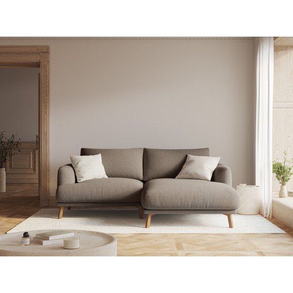 Taupe rohová pohovka (pravý roh/s leňoškou) Naomi – Micadoni -image-1