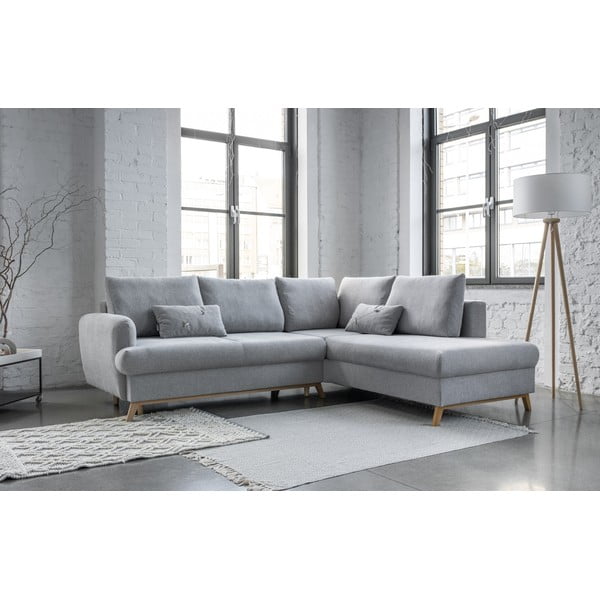 Svetlosivá rozkladacia/s úložným priestorom rohová pohovka (pravý roh/do L) Scandic Lagom – Miuform-image-3