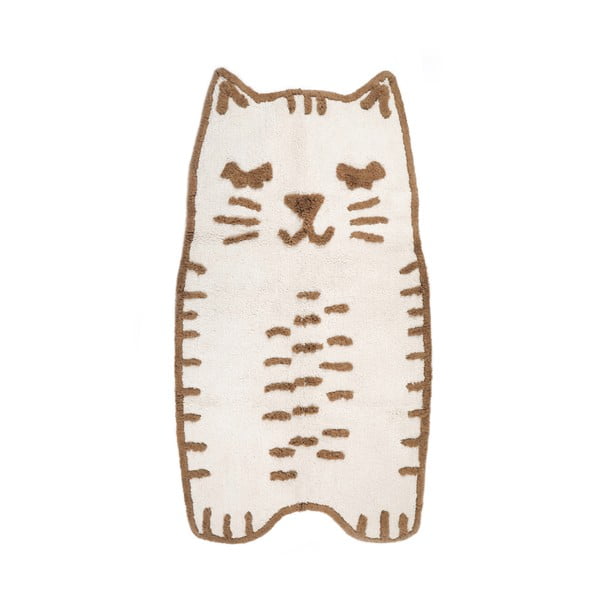 Krémový umývateľný ručne tkaný bavlnený detský koberec 65x120 cm Little Charlie – Nattiot