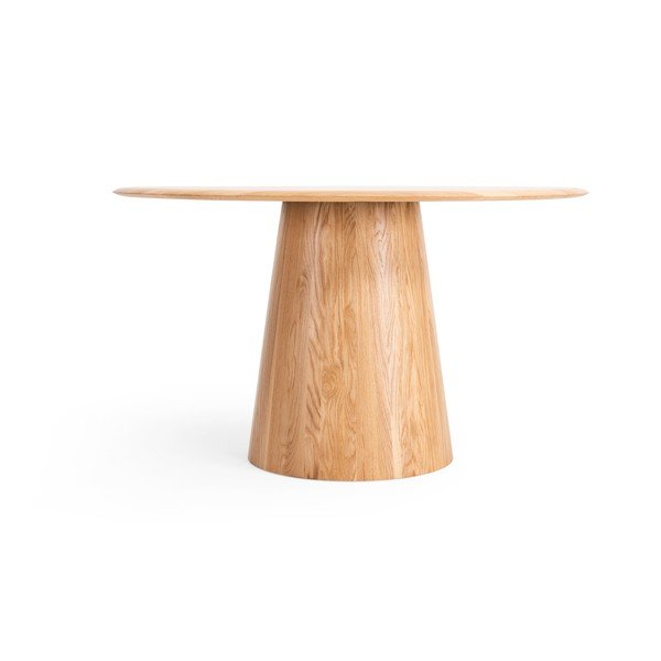 Okrúhly jedálenský stôl z dubového dreva v prírodnej farbe ø 126 cm Mushroom – Gazzda-image-4