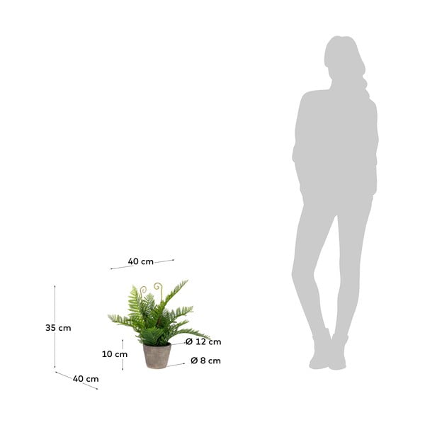 Umelá kvetina v cementovom kvetináči Kave Home, výška 35 cm-image-2