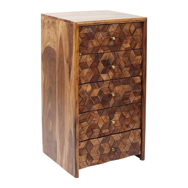 Hnedá drevená skrinka Kare Design Mirage, 52 × 97 cm