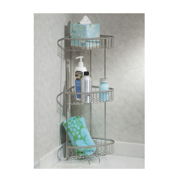 Rohový stojan z antikoro ocele a 3 poličkami iDesign Forma-image-1