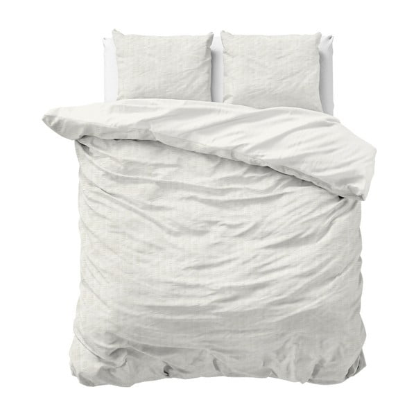 Krémové obliečky z bavlny na dvojlôžko Sleeptime, 240 x 200 cm