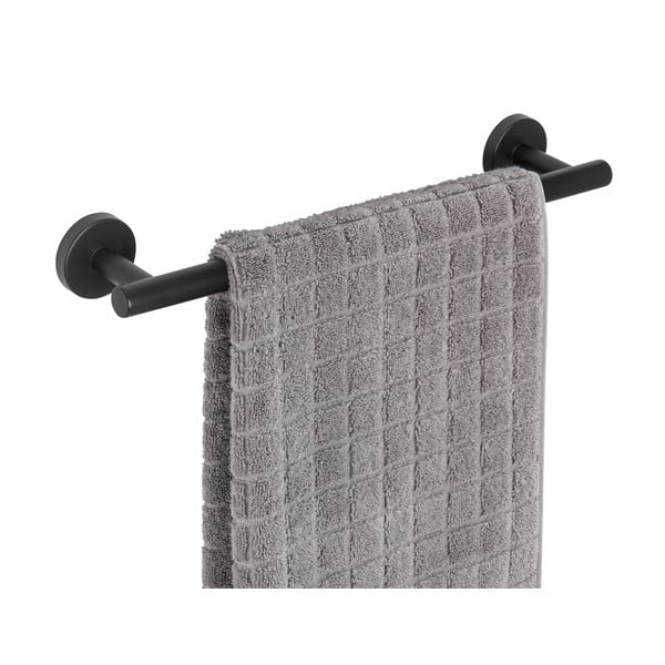 Matne čierny nástenný držiak na uteráky z nehrdzavejúcej ocele Bosio – Wenko-image-2