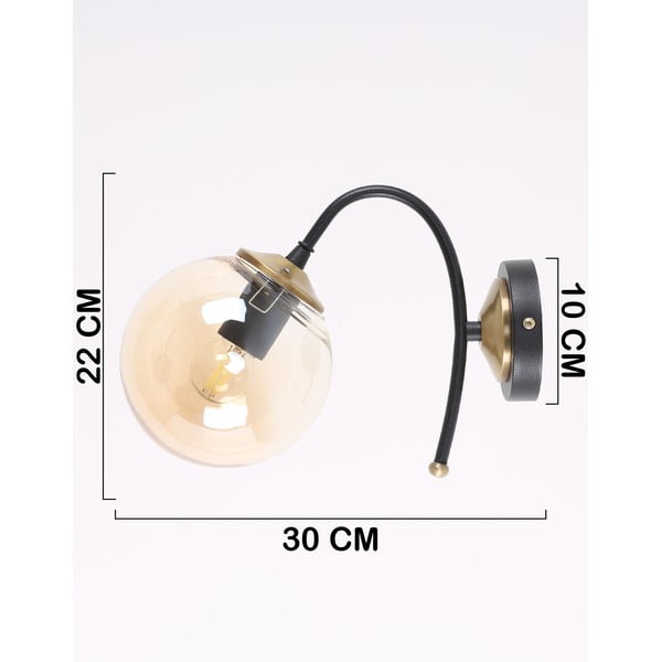 Okrovožlto-čierne nástenné svietidlo ø 15 cm Yoyo – Squid Lighting-image-2