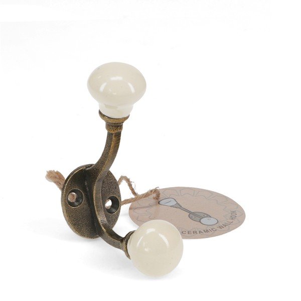 Krémový kovový nástenný vešiak 3 cm – Rex London-image-2