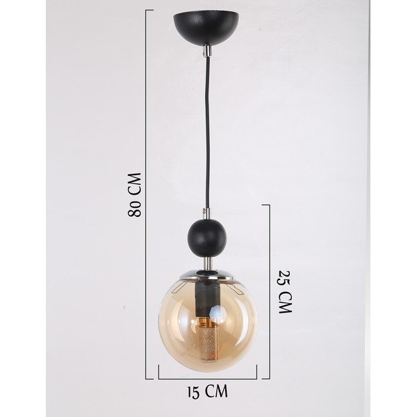 Okrovožlto-čierne závesné svietidlo so skleneným tienidlom ø 15 cm Marble – Squid Lighting-image-2