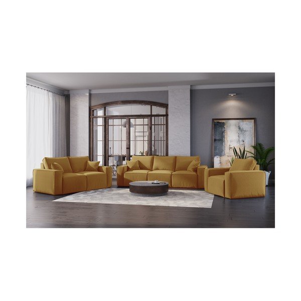 Žltá pohovka Cosmopolitan Design Miami, 245 cm-image-4